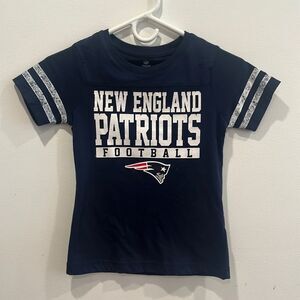 New England Patriots NFL Team Apparel Girls M (7) Short Sleeve Tee Shirt NWOT